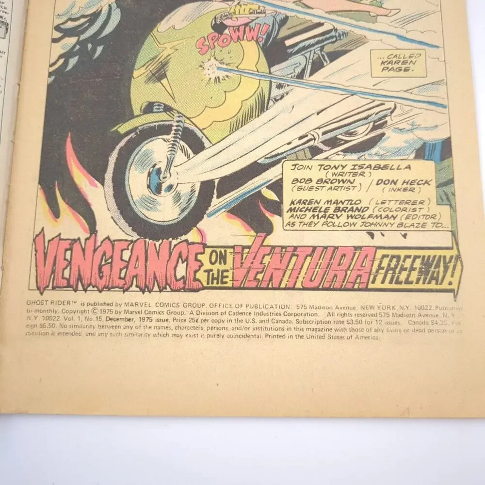 Ghost Rider #15 Marvel Comics Group Bronze Age 1975 Newsstand VG GD 1st Legion